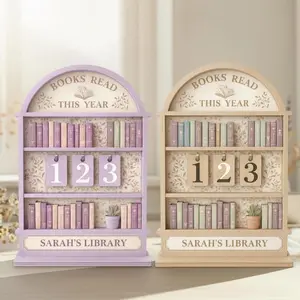 Personalized Books Read This Year Tracker, Wooden Reading Goal Counter, Book Shelf Decor, Library Tracker Sign, Unique Gift for Book Lovers