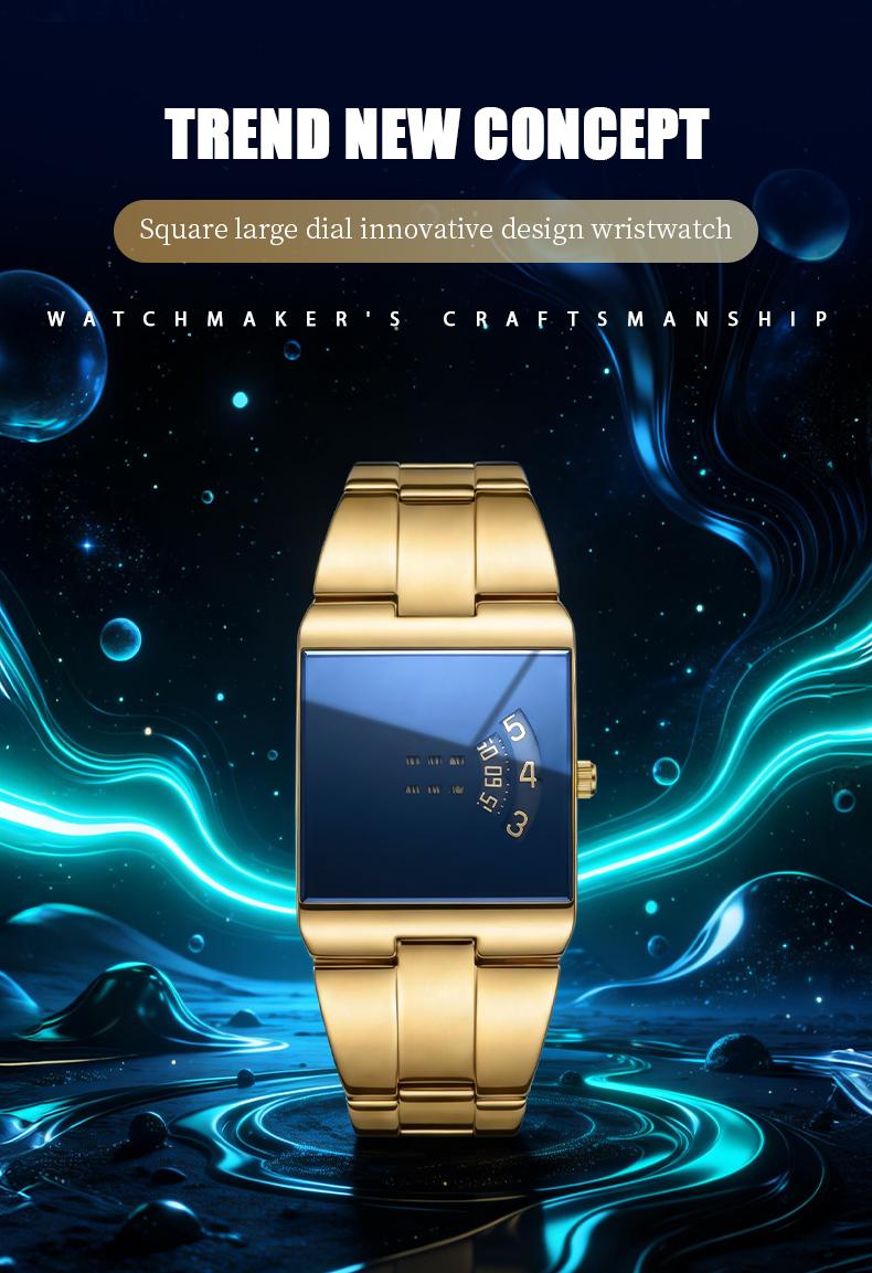 【TikTokShopStockUp】 Racing Sports Watch, Luxury Men's Racing Sports Watch, Iridescent Mirror Design, Stainless Steel Material, Casual & Business Style, Perfect Gift for Him, Fashionable Wristwatch with Time Display