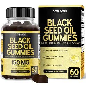 Black Seed Oil Gummies (60 Count) - Raspberry Flavor, Vegan, Non-GMO, Third-Party Tested, Made in USA
