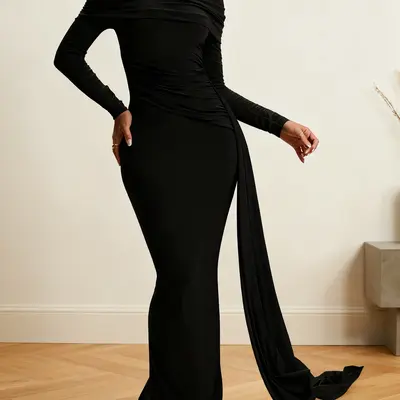 Graduation Dress Long Sleeve Long Black - TikTok Shop Graduation Dress Long Sleeve Long Black - TikTok Shop