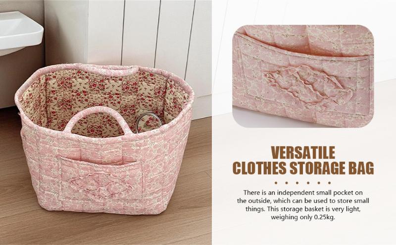 Car Storage Basket with Handle,Foldable Washable Organizer&Multi-Purpose Fabric Bin for Office Supplies,Home Decor|Farmhouse Floral Design Cute Organizer Reusable Grocery ShoppingBags toybox clothes book,Luggage Accessories Valentine's Day gift love