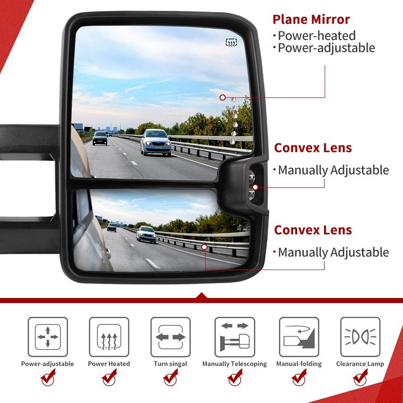 YITAMOTOR Tow Mirrors Compatible with 2014 2015 2016 2017 2018 Silverado Sierra 1500 2500HD 3500HD, Towing Mirrors Side Mirrors with LED Turn Signals Clearance Light Power Heated Folding Telescoping Car Accessories Auto Parts YITAMOTOR Tow Mirrors Compatible with 2014 2015 2016 2017 2018 Silverado Sierra 1500 2500HD 3500HD, Towing Mirrors Side Mirrors with LED Turn Signals Clearance Light Power Heated Folding Telescoping Car Accessories Auto Parts