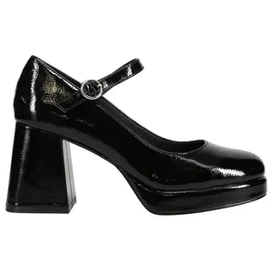 Steve Madden Womens Mingle Round Toe Mary Jane Block Pumps Dress Casual High Heel 3" & Up - Black