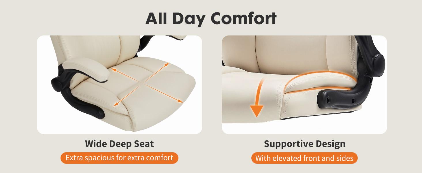 Furnest Indoor Furniture Chairs Computer Gaming Chair, Ergonomic Office Chair Heavy Duty Task Desk Chair with Flip-up Arms, PU Leather, Adjustable Swivel Rolling Chair with Wheels Furnest Indoor Furniture Chairs Computer Gaming Chair, Ergonomic Office Chair Heavy Duty Task Desk Chair with Flip-up Arms, PU Leather, Adjustable Swivel Rolling Chair with Wheels