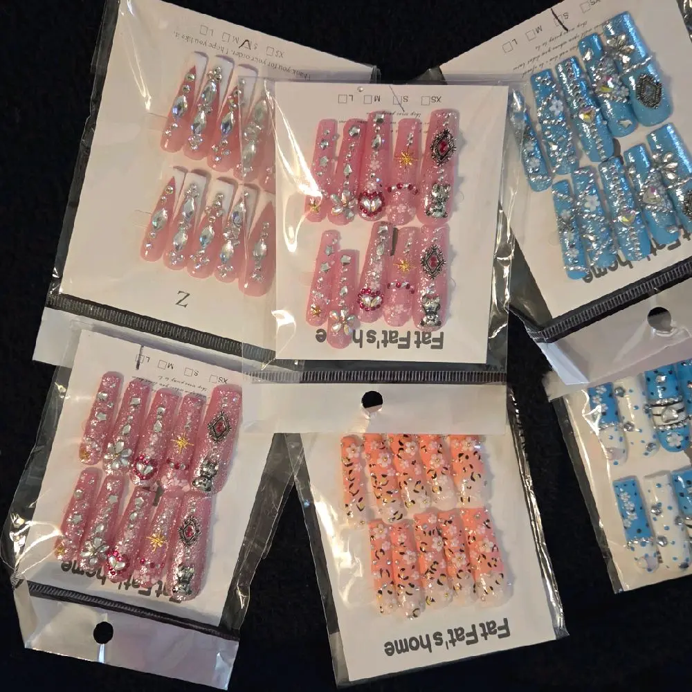 Long Square,  Coffin,  Silletto Press-On Acrylic Nails