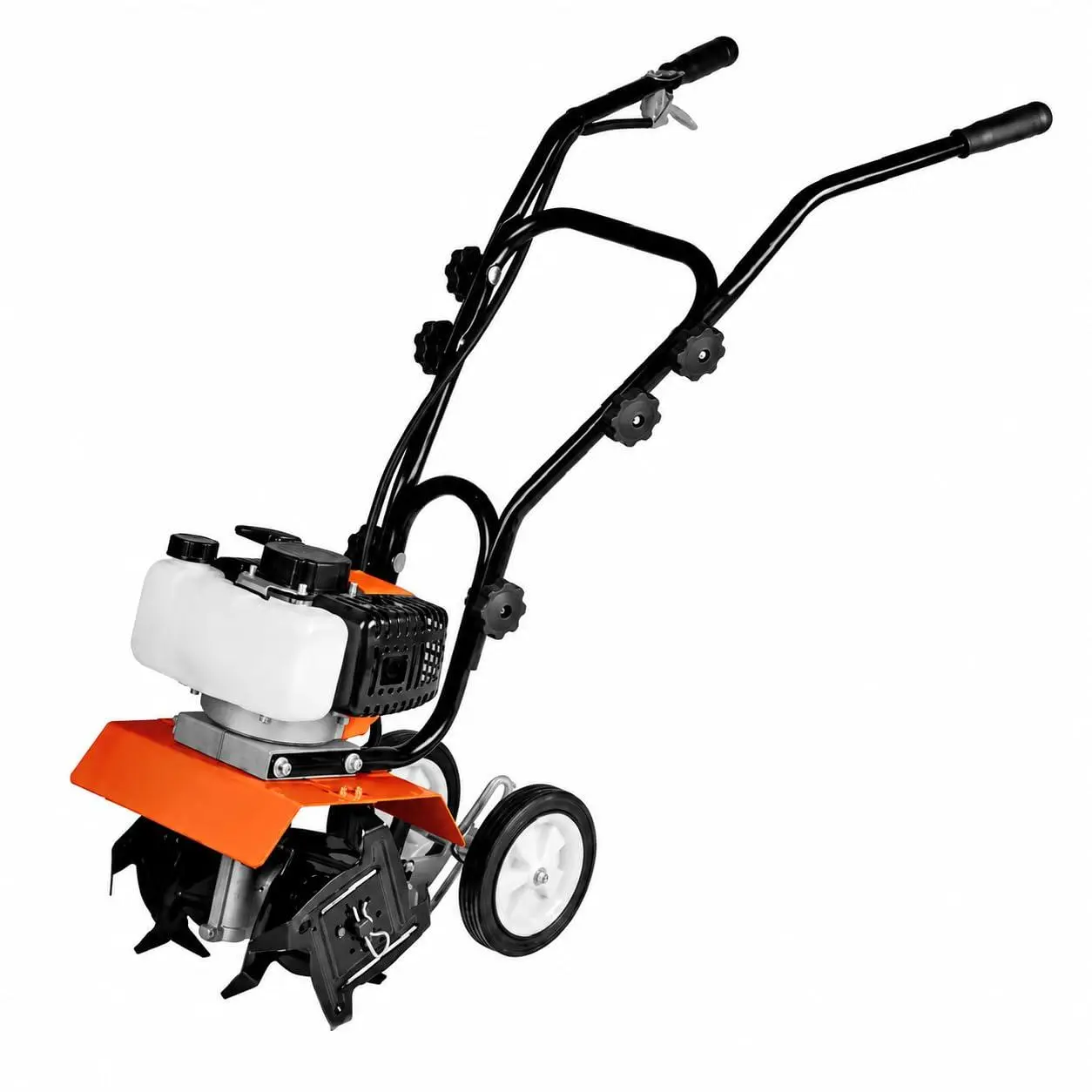 52CC Gas Tiller with 4-Tine Cultivator for Gardens and Fields, EPA Certified 13.8-Inch Working Width 4.7-Inch Depth Adjustable Skid 5.8-Inch Wheels Quick Assembly