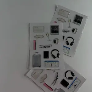 Aesthetic 3D Phone Case Stickers "Travel" - Vibrant Stickers, Waterproof Design with Unique Shapes and Personalized Touch