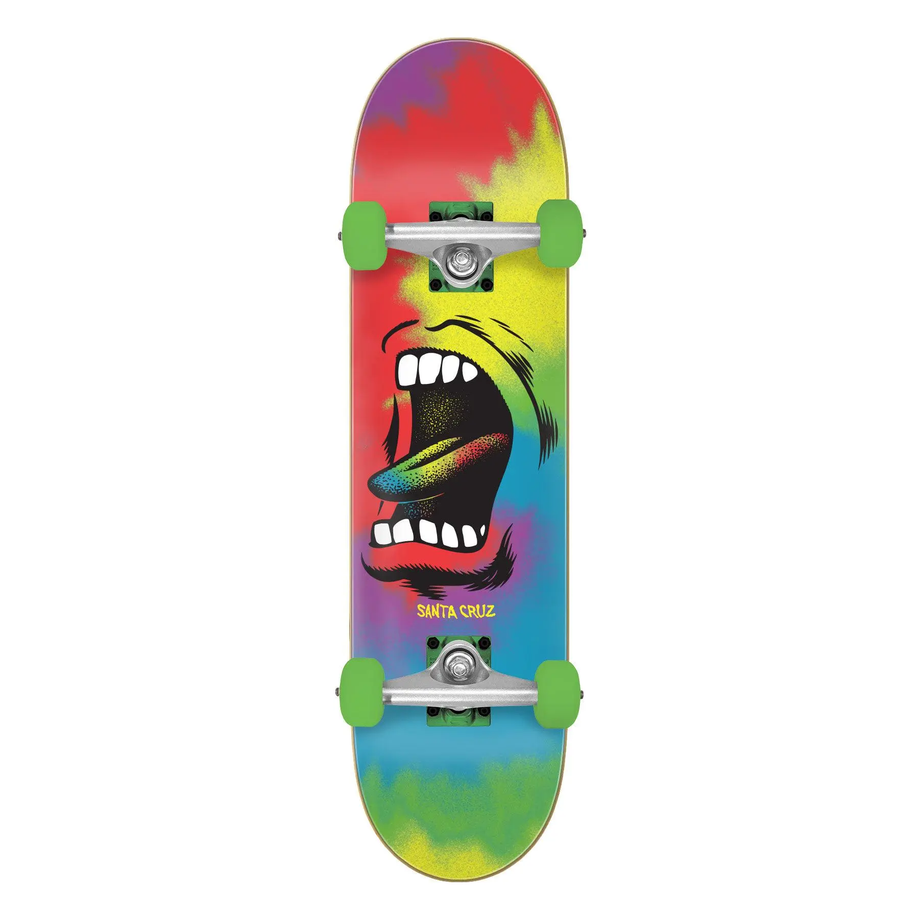 Tie Dye Big Mouth Complete Skateboard, 8.0" Full Size 7-Ply Birch Deck for Beginners, Ready to Ride with Pro Krux Trucks & OJ Wheels, Skateboard For Beginners, Unisex, 8" Wide, 8.00In