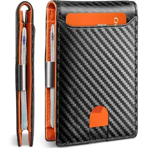 Carbon Fiber Ultra-Thin Men's Wallet,11 Card Slots Anti-Scan RFID Shielding Design| Leather business wallet| Men's gift,Ultra-thin RFID Anti-theft Wallet,Mens leather wallet