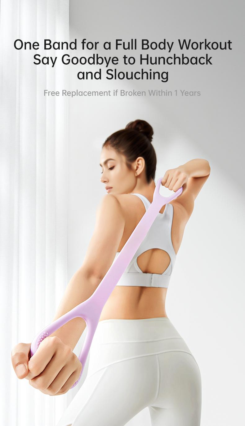 UMAY Figure 8 Resistance Band Pull Up Bands for Women Men Yoga Pilates Physical Therapy High Elastic Latex Non Slip Foam Handles Portable Workout Stretch Bands