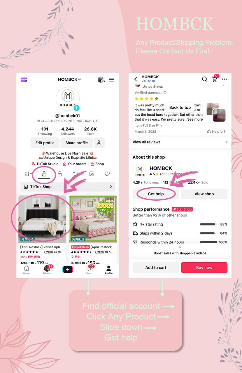 【karlanu3's Exclusive Live Link】Upholstered Diamond Bed Frame, with Diamond Tufted Headboard, Faux Leather, Wooden Slats Support, No Box Spring Needed, Easy Assembly