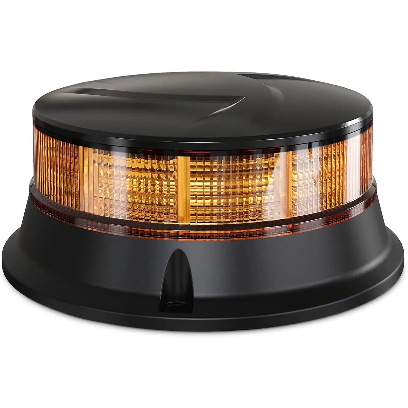 Agrieyes Amber Beacon Light 4.2Inch, Flashing Safety Warning Lights Permanent/Magnet Mount (Amber, Screw)