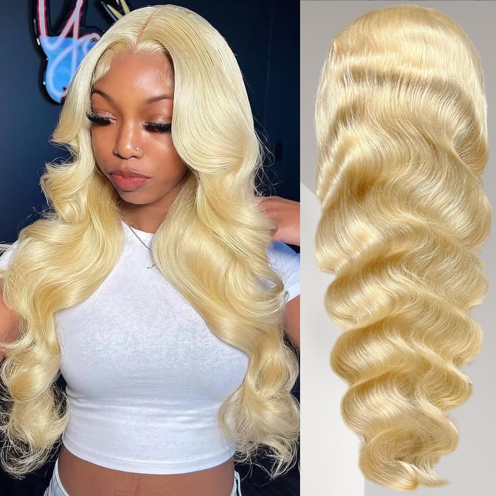 613 Blonde Lace Frontal Wig 13x6 HD Transparent Human Hair Wig For Women Can Be Dyed Pre Plucked With Natural Hairline Colored Wig