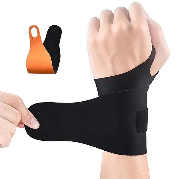 Adjustable Ultra-Thin Breathable Secure Velcro Sports Wrist Brace for Men - 1 Size Black Comfortable Support Wrap for Sprain Relief, Tennis, Badminton, Wrist Pain, Tenosynovitis Relief at Work, Lightweight, One Size, Relieves Wrist Pain