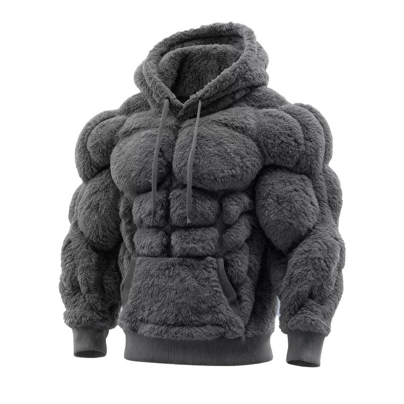 3D Effect Muscle Hoodie Autumn/Winter New Collection with Velvet Warm Hoodie 3D Effect Muscle Hoodie Autumn/Winter New Collection with Velvet Warm Hoodie