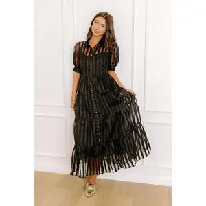 Pinot Noir Sippin Organza Midi Dress