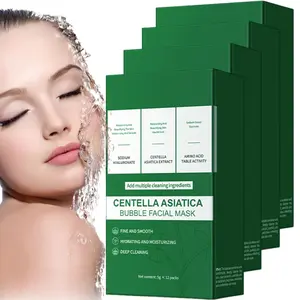 Centella Asiatica Bubble Face Mask Self-Foaming for Deep Pore Cleansing, Oil Control & Blackhead-Prone Skin – Travel-Friendly Sachets, 5gx12