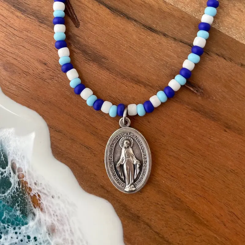 Our Lady’s Miraculous Medal Religious Beaded Necklace