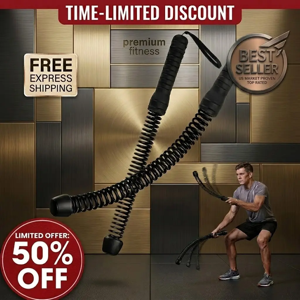New High‑Spec Cordless Battle Ropes - Portable Home Gym Workout Accessories, Fitness Exercise Accessories for Full Body Core Strength Resistance Training, Arm‑Strength Training, Indoor Use