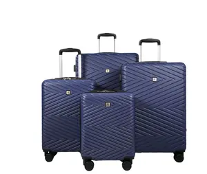 4 Piece Hardshell Luggage Set Hardside Lightweight Suitcase with TSA Lock Spinner Wheels.(Navy blue)