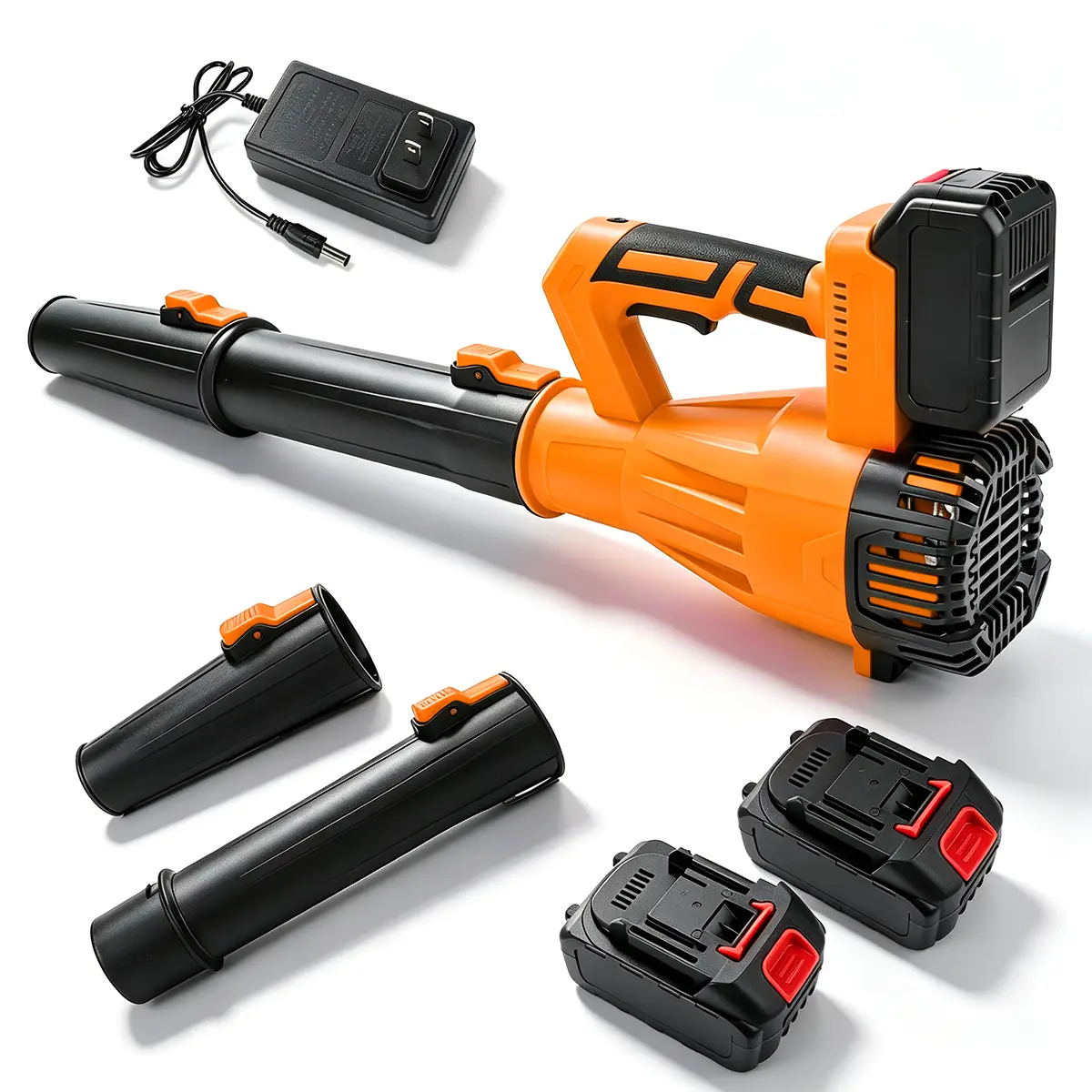 20V Cordless Long Turbo Leaf Blower with 2 Batteries, Low-Noise High-Pressure Handheld Air Blower, Portable Tool for Car Drying, Leaf Cleaning, Ideal Gift for Garden & Hardware Use, 20V Power, Car Surfaces, Handheld Grip