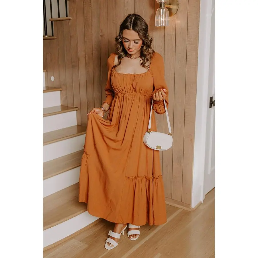 Feeling Graceful Midi Dress in Camel