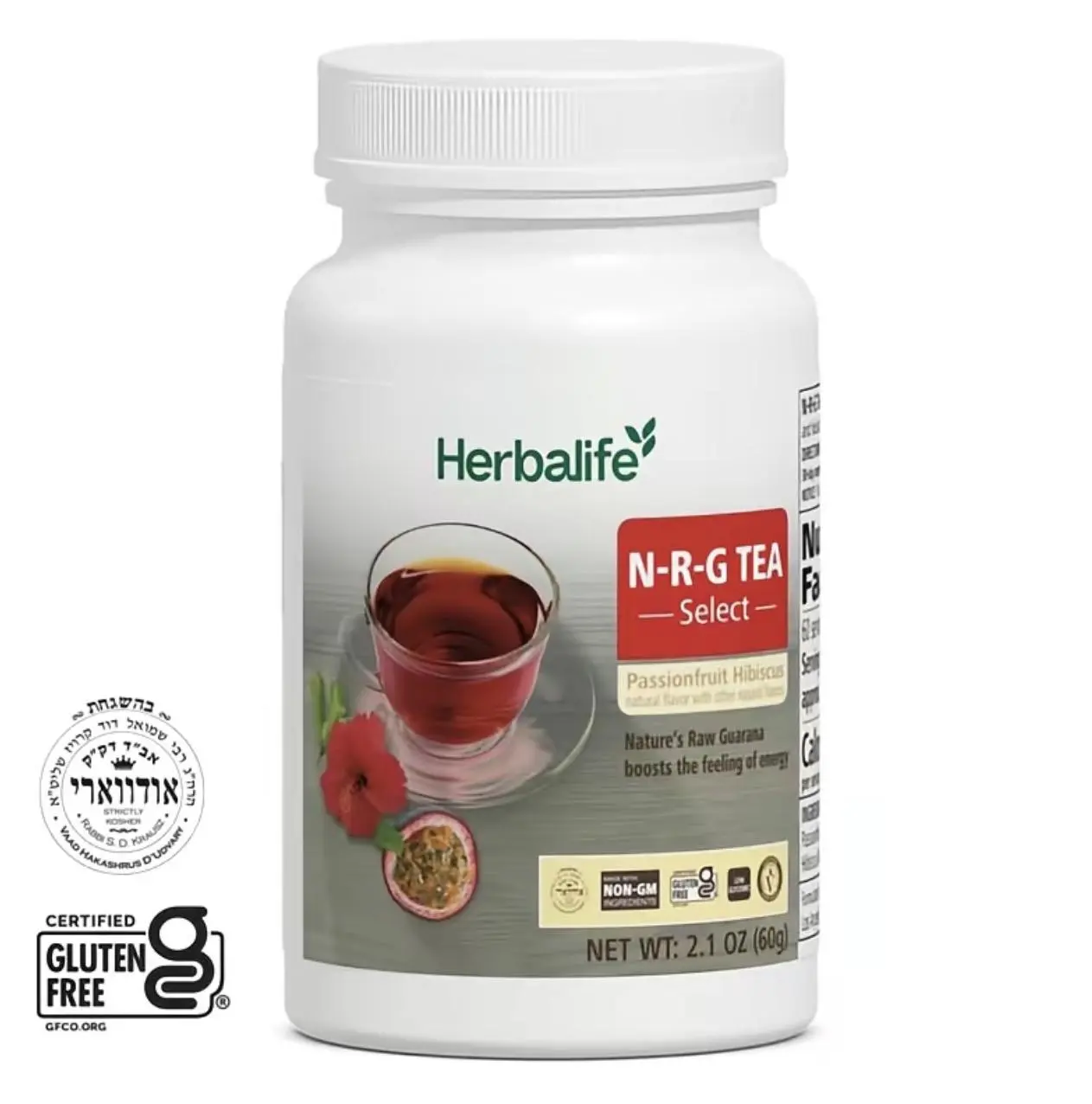 Herbalife N-R-G Select Organic Passionfruit Hibiscus Herbal Tea - Gluten-Free GFCC Organic Drink, Natural Nourishing Botanical Blend with Guarana Seed, Low-Calories Daily Wellness Tea, Healthier Choice Beverage, Herbal Teas