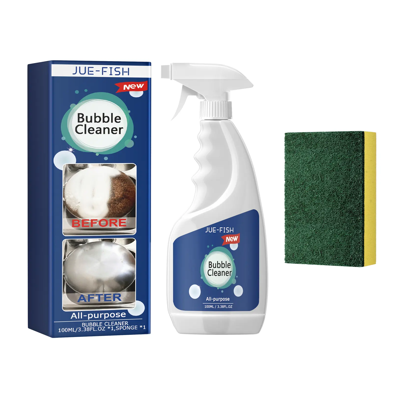 Foaming Kitchen Degreaser Foam Spray Cleaner - Sudsy Indoor Cleaning Solution for Range Hood, Stove, Sink, Appliance Surface, Covers Targeted Cleaning Areas (3-Year Shelf Life)