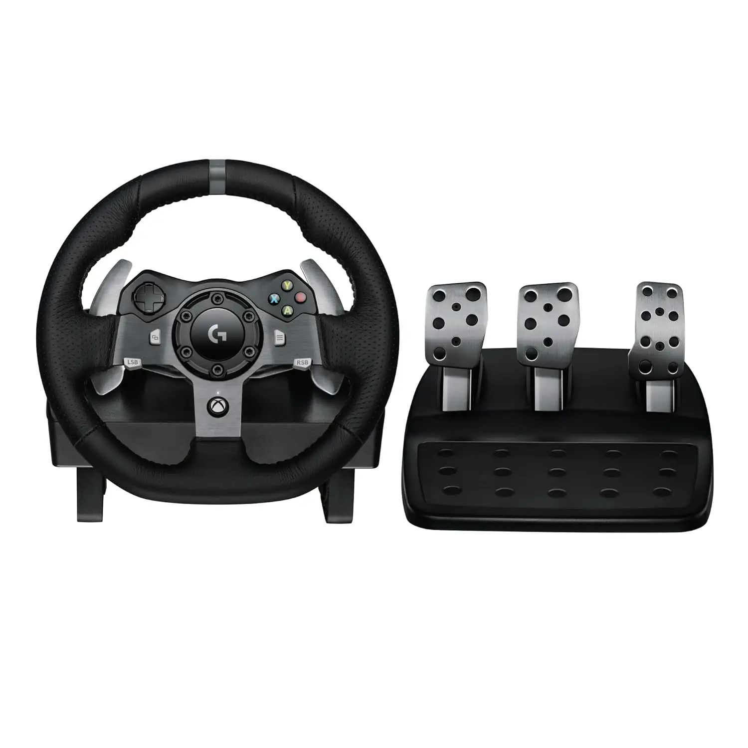 Logitech G920 Driving Force Durable Racing Wheel & Floor Pedals Kit - Real Force Feedback, Stainless Steel Paddle Shifters, Leather Grip Cover, USB, for Xbox Series X|S, Xbox 1, PC, Mac, Console Accessories