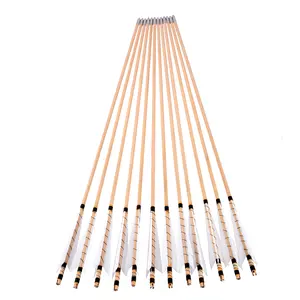 12pcs wooden arrow 5 inch arrow feather light od8mm suitable for beginners archery practice use novice veteran universal outdoor sports goods with arrow