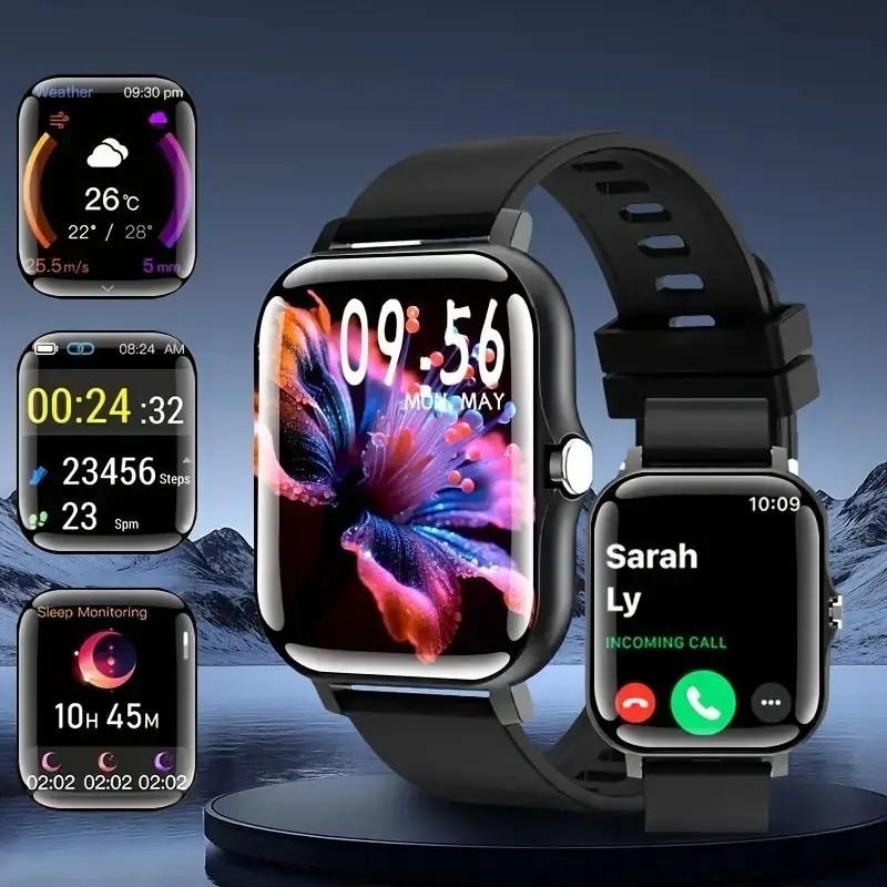 Valentine's Day gift New smartwatch for 2026: Black and pink wearable multi-functional smartwatch with high-definition touchscreen.