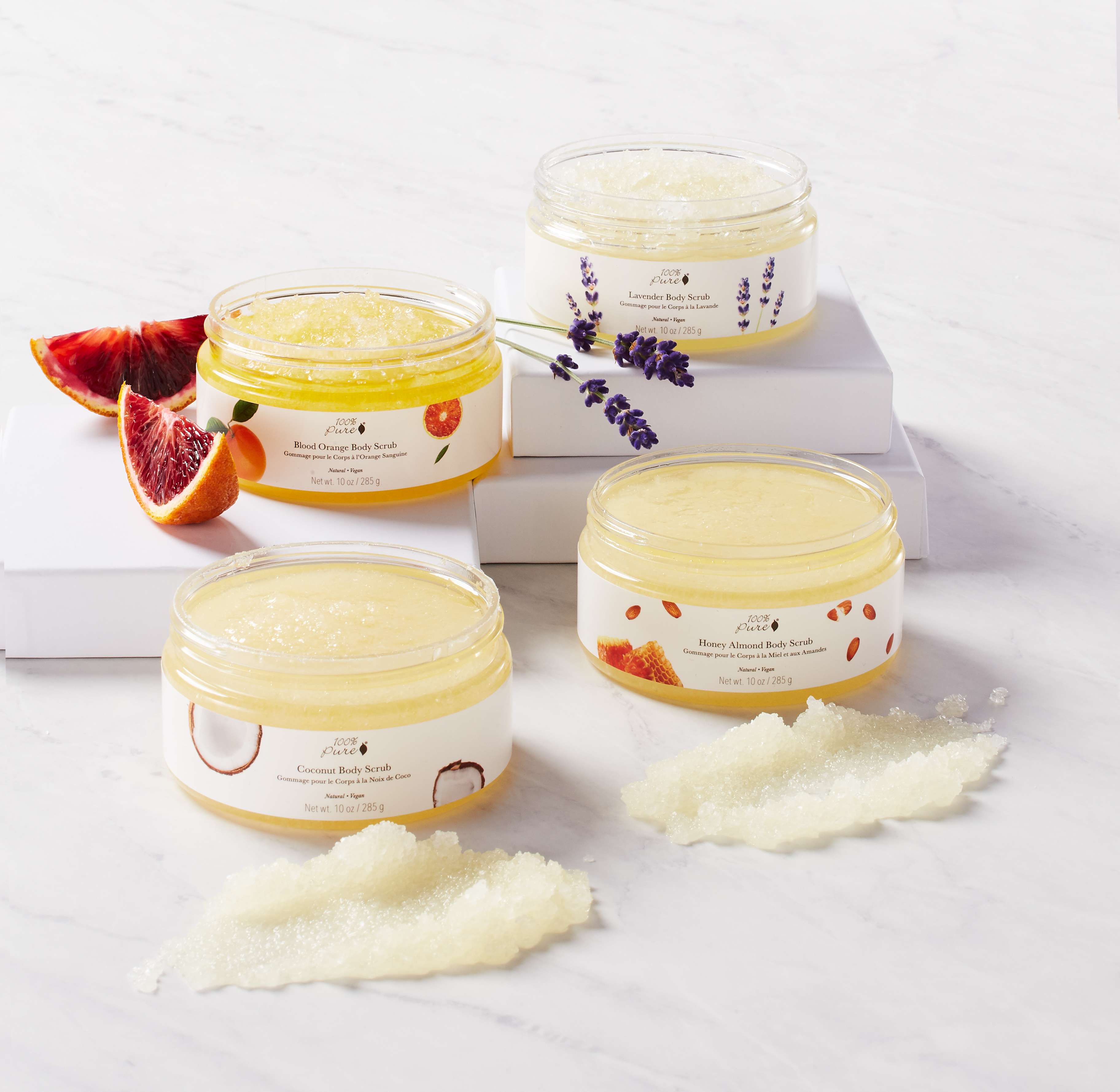 100 Percent Pure Honey Almond Body Scrub, Natural Exfoliating Bath & Body Care for Smooth Skin