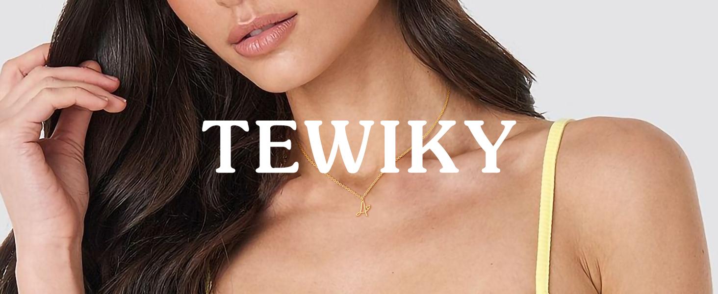 TEWIKY Trendy A-Z Letter Choker Pendant - Dainty  Layered Satellite Initial Necklace Set for Women Cute  Gift thali necklace