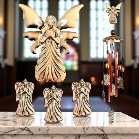 Memorial metal Angel Wind Chimes - Retro Aluminum Windbell Hanging Ornament,Hangable Wind Chime Gift for Outdoor Garden Patio Decor,festival Decoration， unique memorial wind chime