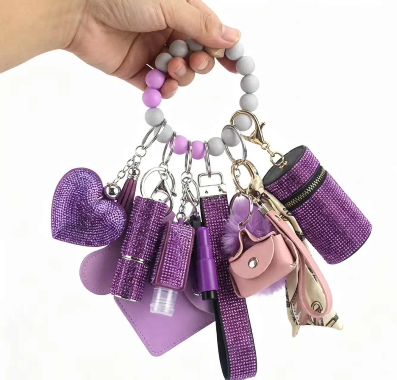 Women's 15-Piece Cute Alloy Keychain Set - Original Design Metal Keyring, Multi-Color Keychain Collectible, Gifts for Girlfriend & Girly Feminine Items, Metal Keychain