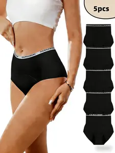 5 PCS High Waist Leakproof Period Panties for Women, Breathable & Waterproof Menstrual Underwear, Daily Commute & Postpartum Use with Tummy Control
