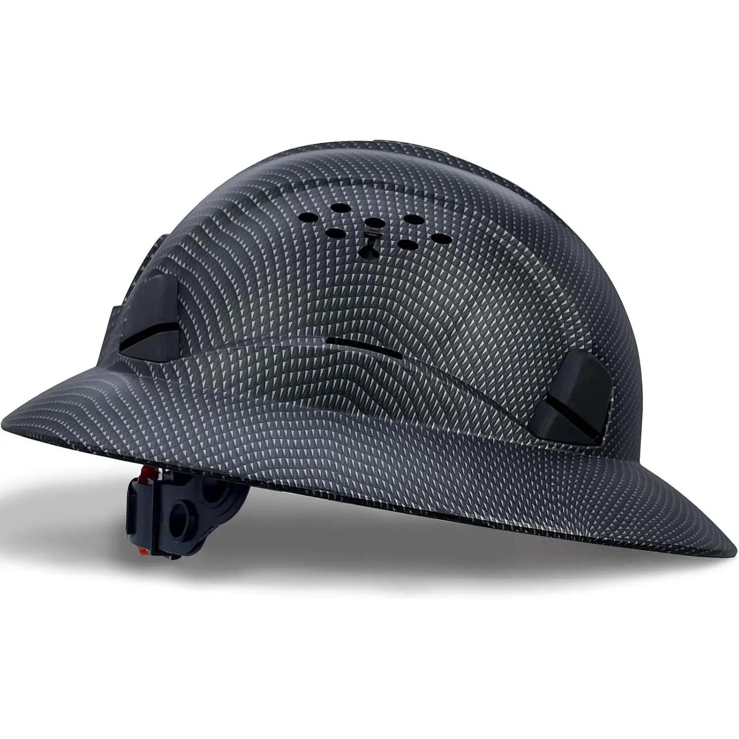 Full Brim Vented Hard Hat for Adults - Strong, Secure Protective Cap with Adjustable 6-Point Suspension, Face Shield Ready, Detachable Sunshade, ABS Construction, Lightweight, Full Brim Hard Hat, Visor Hat