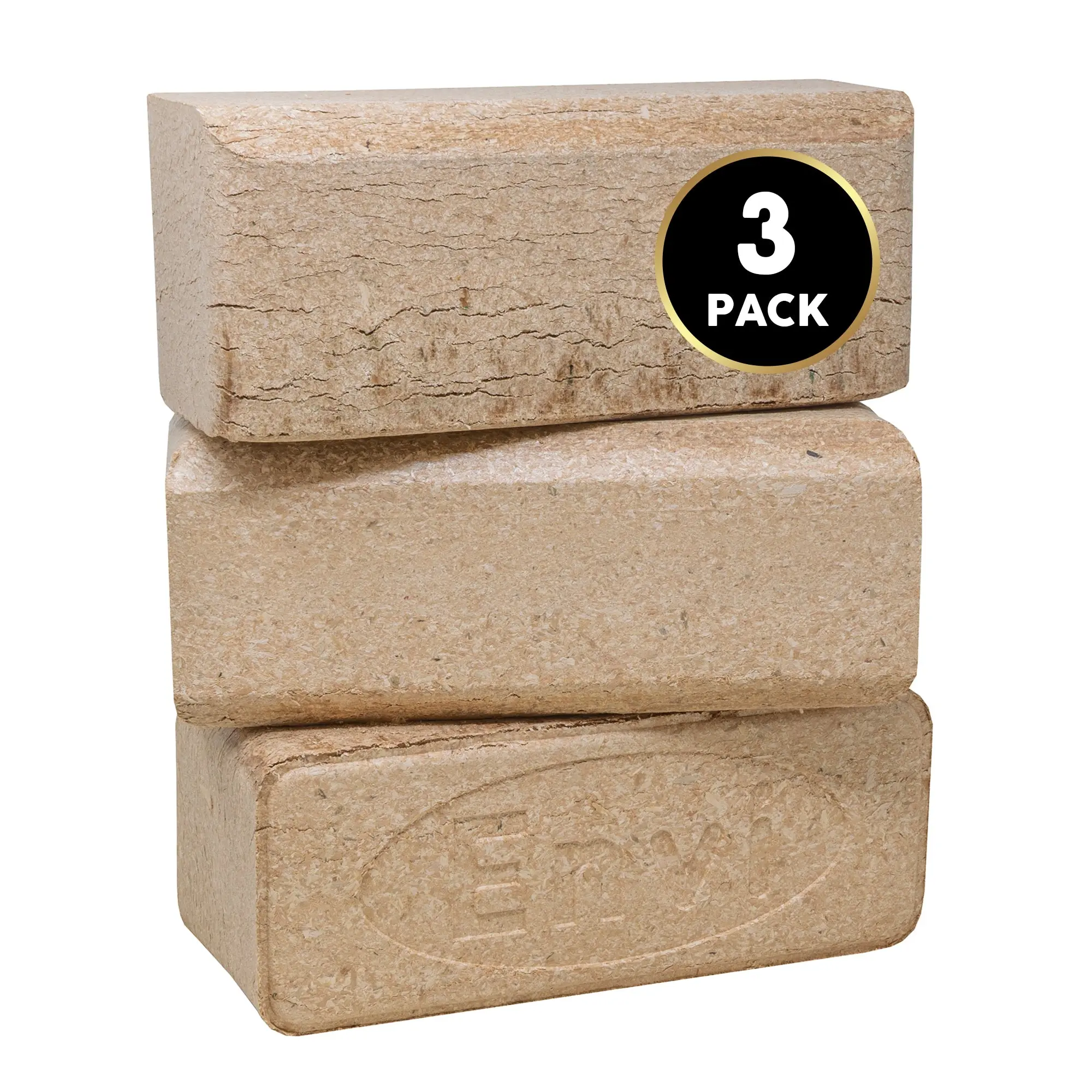 Firewood Central Envi Hardwood Fuel Blocks (3-Pack) – 100% Natural Compressed Sawdust, Long Burn & High Heat for Fireplaces, Stoves & Fire Pits – by Bio-Diversity