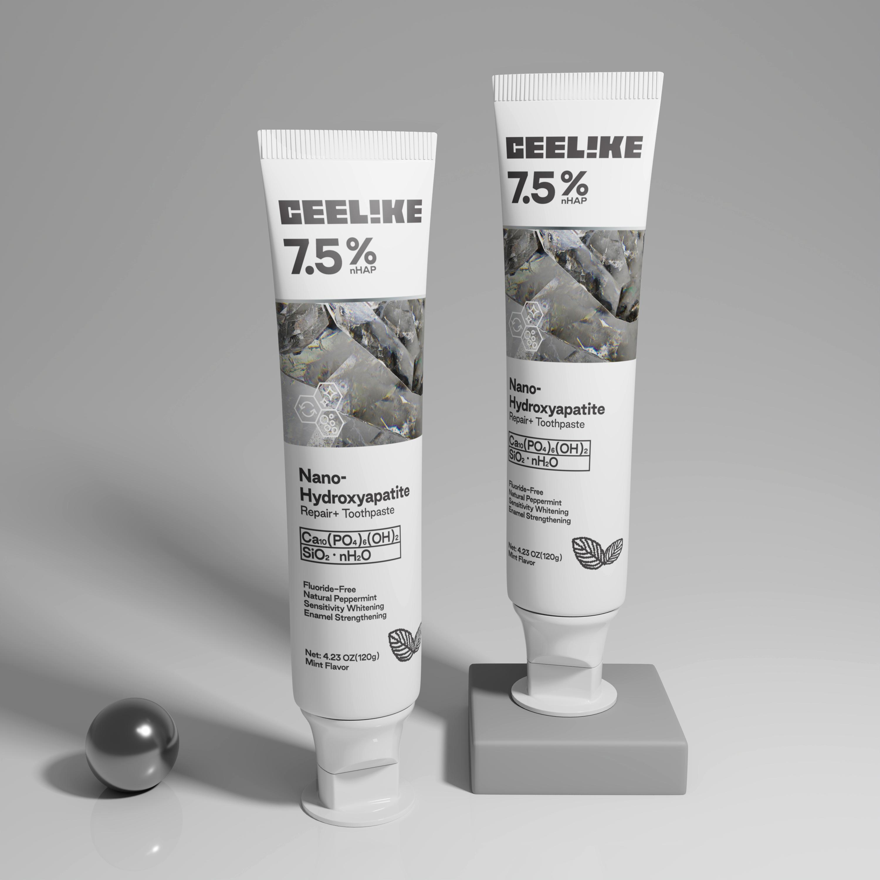 Ceelike Hydroxyapatite Toothpaste 3-Pack + Soft Toothbrush Set, Enamel Restoration & Gentle Gum Protection