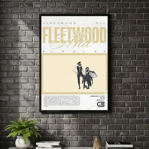 [ MUSIC UNFRAMED - SALE UP TO 45% ] Fleetwood Mac Rumours Infographic Music Poster Classic Rock Album Wall Decor