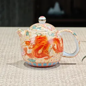 Enamel Dragon & Phoenix Kung Fu Tea Set – Auspicious Design