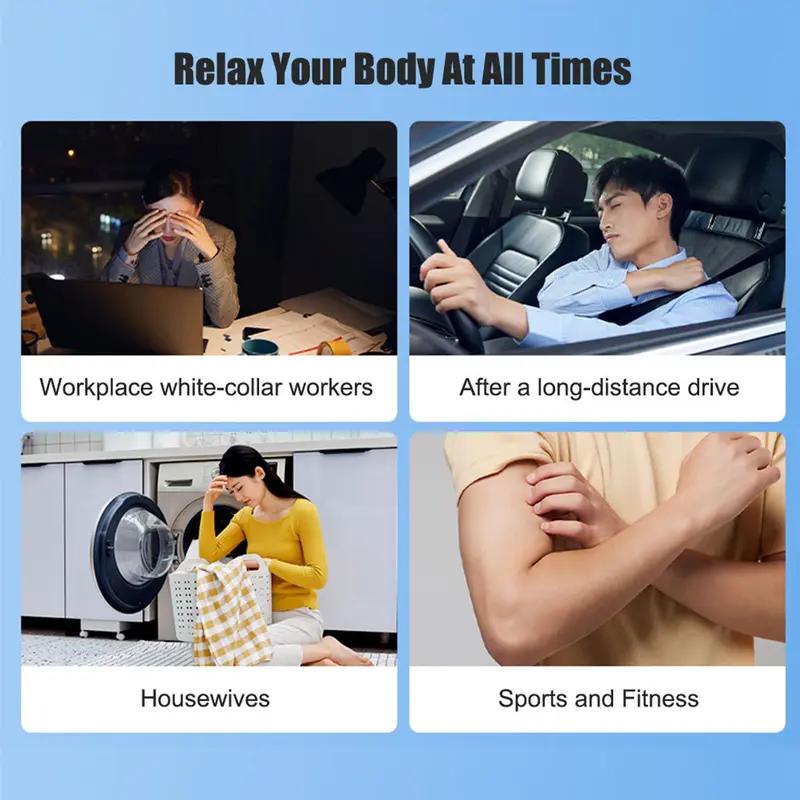 Muscle Massage Unit, 10 Modes Dual Channel, 30 Intensity Levels, Compact Rechargeable Body Massager with 4 Pads