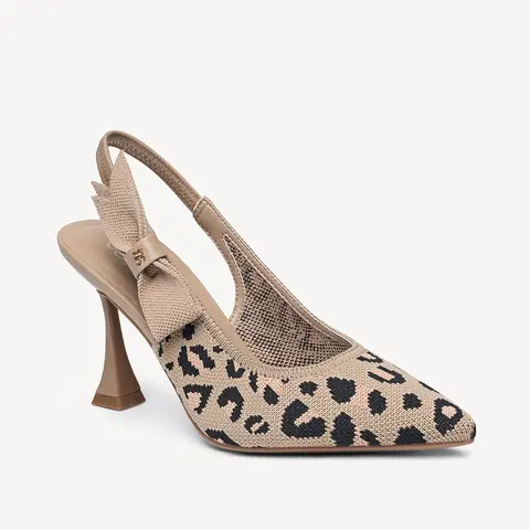 Women's Fashion Flexible Bowknot Design Heels - Minimalist Plain Elastane Mules with Stiletto Heels, Pointed Toe, Chic Fabric, Cosy Breathable Rhinestones for Business Footwear