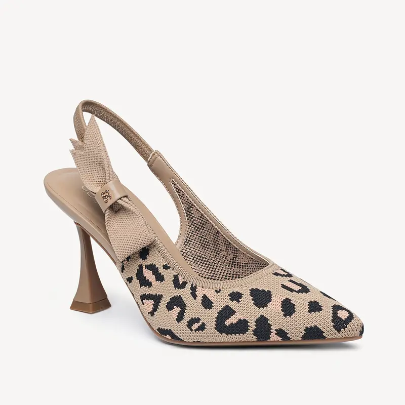 Women's Fashion Flexible Bowknot Design Heels - Minimalist Plain Elastane Mules with Stiletto Heels, Pointed Toe, Chic Fabric, Cosy Breathable Rhinestones for Business Footwear