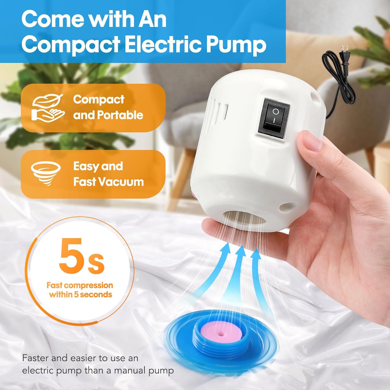 15 Pack Travel Vacuum Storage Bags with USB Electric Pump, Combo Space Saver Vacuum Seal Bags for Clothing Travel Vaccine Sealed Storage Bag for Comforters Blankets Clothes Suitcase, Clear 15 Pack Travel Vacuum Storage Bags with USB Electric Pump, Combo Space Saver Vacuum Seal Bags for Clothing Travel Vaccine Sealed Storage Bag for Comforters Blankets Clothes Suitcase, Clear