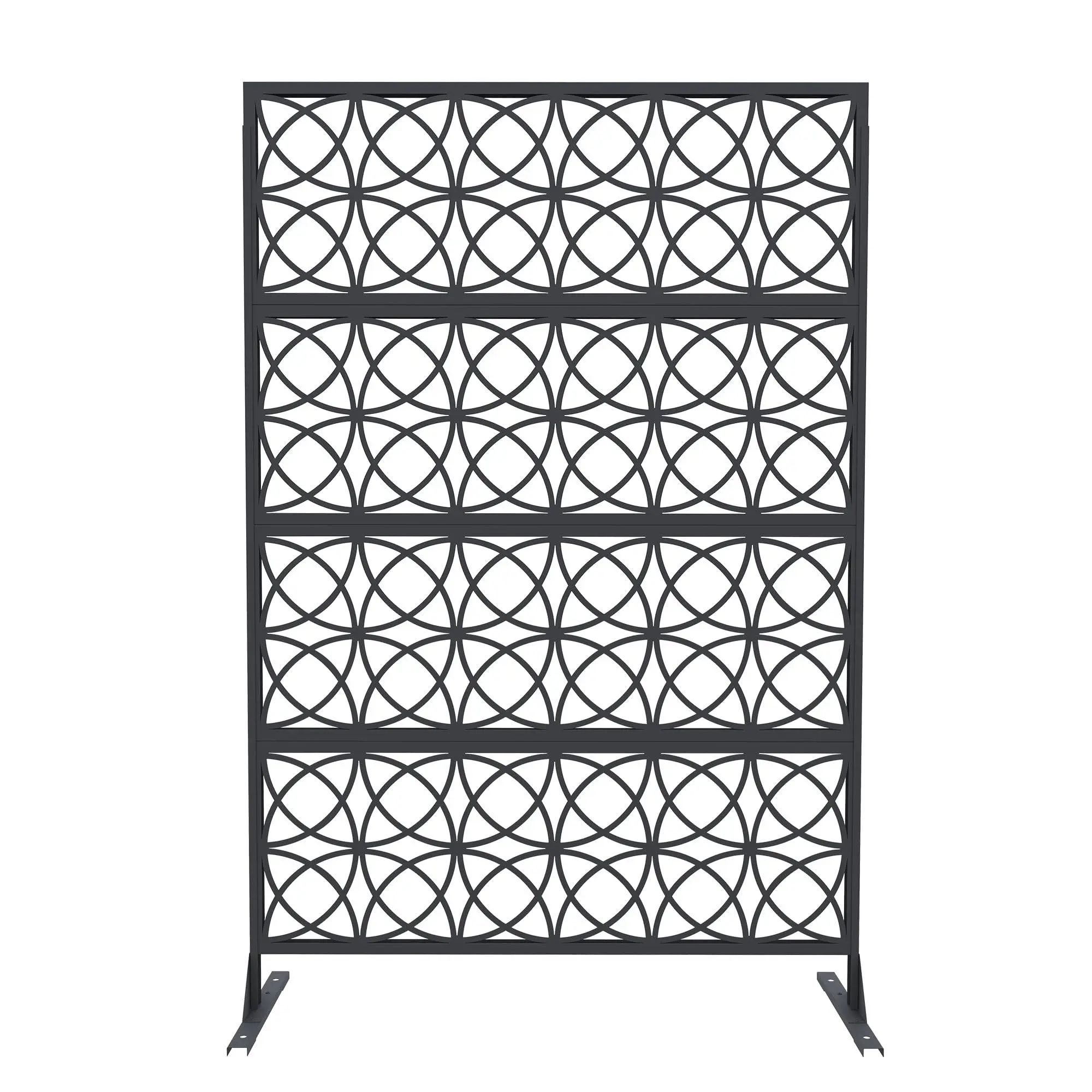 GARVEE Decorative Metal Garden Fence Panels, Black Outdoor Scroll Design Border ,Rust-Proof & Easy Snap-Together Installation, Copper coin