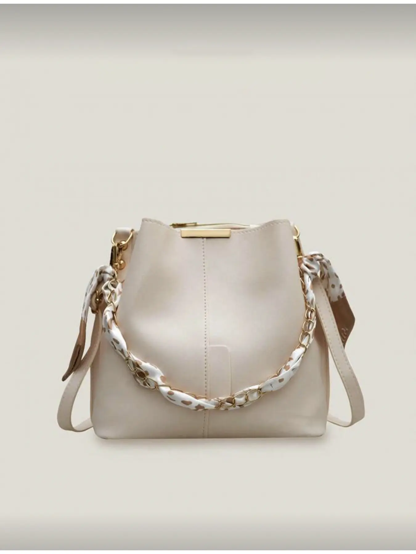 Women's PU Leather Bucket Bag with Chain Strap New Year Style Crossbody Bag Casual Crossbody Bags
