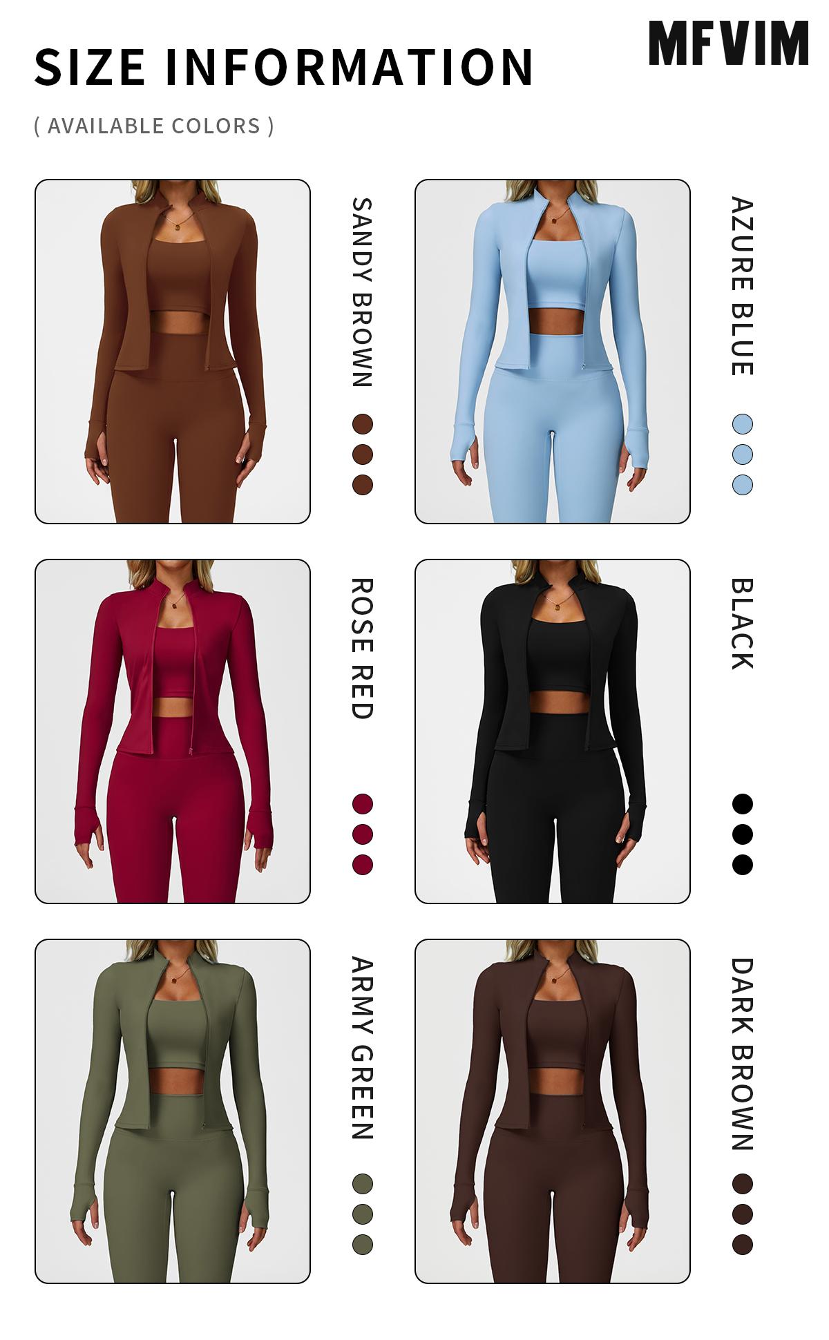 MFVIM Women's Fitness  3-Piece High-Waisted Leggings Top Jacket Gym Yoga Elastic Sports Bra  activewear halter top Set Workout Running Clothes Spring Sportswear Summer Sportswear Sporty Style Outfits SpringStatements