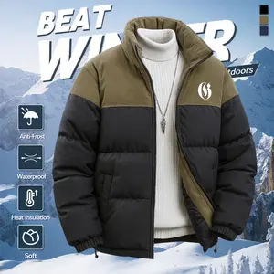 Men’s stand-collar winter cotton jacket with a stylish print design; windproof, warm, and cold-resistant—ideal for everyday commuting and work outings; an essential for staying warm in winter and a perfect gift for friends, husbands, or boyfriends. Coats