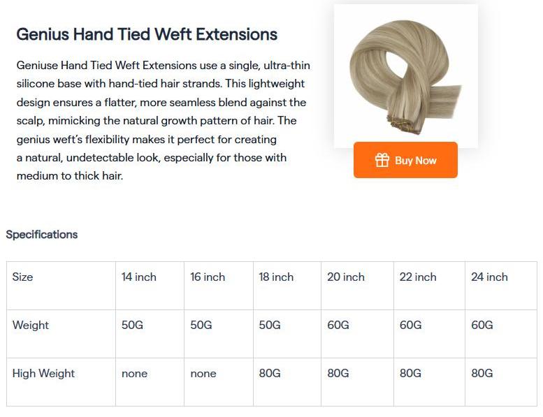 Full Shine S-Sew In 105G Weft Hair Extensions And G-Genius 50G Weft Hair Extensions Hair Natural Straight Human Hair